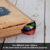 image:imageOutus Bible Ribbon Bookmarks Leather TagSimpleBlackYellow blue red green