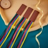 image:imageOutus Bible Ribbon Bookmarks Leather TagSimpleBlackYellow blue red green