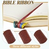 image:imageOutus Bible Ribbon Bookmarks Leather TagSimpleBlackYellow blue red green