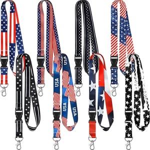 image:image8 Pack American Flag Lanyards Patriotic Badge Holders for ID Card and Key