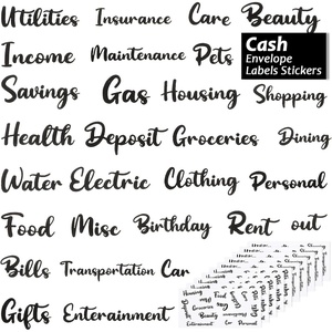 image:imageOutus 145 Pieces Budget Stickers for Cash Envelopes Budget Binder Labels PVC Stickers for Finance Planners amp Money Organizer Budgeting Cash Tracking Easy Money Management