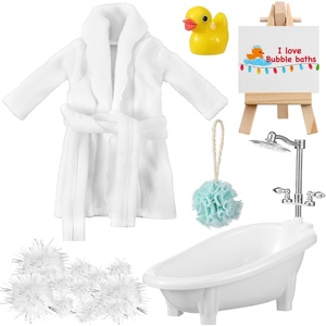 image:imageOutus 7 Pcs Christmas Doll Accessories Kit Holiday Doll Bath Clothes Set