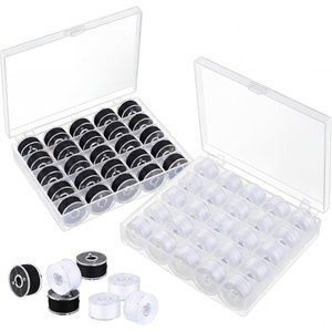 image:imageOutus Assorted Colors 50 Prewound Bobbins Compatible with Brother MachinesBlack White