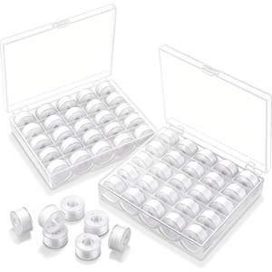 image:imageOutus Assorted Colors 50 Prewound Bobbins Compatible with Brother MachinesWhite