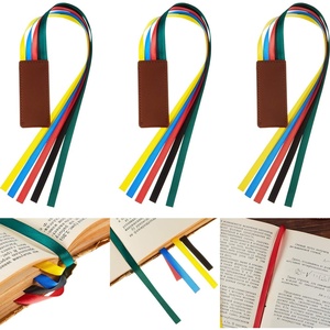 image:imageOutus Bible Ribbon Bookmarks Leather TagSimpleBlackYellow blue red green
