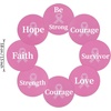 image:imageOutus 500 Pcs Breast Cancer Awareness Stickers 15 Inch Pink Ribbon Round