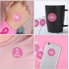 image:imageOutus 500 Pcs Breast Cancer Awareness Stickers 15 Inch Pink Ribbon Round