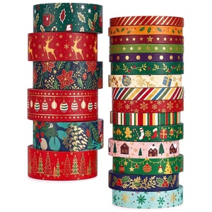 image:imageOutus 21 Rolls Christmas Gold Foil Holiday Washi Tape Decorative Retro21