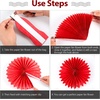 image:imageOutus 9 Pcs 250th Anniversary Paper Fan Decorations Red White Blue
