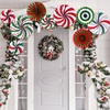 image:imageOutus 9 Pcs Christmas Hanging Decorations Candy Paper Fans Red and GreenFresh