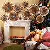 image:imageOutus 9 Pcs Christmas Hanging Decorations Candy Paper Fans Red and GreenGingerbread
