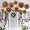 image:imageOutus 9 Pcs Christmas Hanging Decorations Candy Paper Fans Red and GreenGingerbread