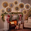 image:imageOutus 9 Pcs Christmas Hanging Decorations Candy Paper Fans Red and GreenGingerbread