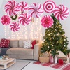 image:imageOutus 9 Pcs Christmas Hanging Decorations Candy Paper Fans Red and GreenPink and White