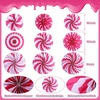 image:imageOutus 9 Pcs Christmas Hanging Decorations Candy Paper Fans Red and GreenPink and White