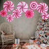 image:imageOutus 9 Pcs Christmas Hanging Decorations Candy Paper Fans Red and GreenPink and White