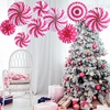 image:imageOutus 9 Pcs Christmas Hanging Decorations Candy Paper Fans Red and GreenPink and White