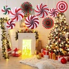 image:imageOutus 9 Pcs Christmas Hanging Decorations Candy Paper Fans Red and GreenSweet