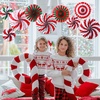 image:imageOutus 9 Pcs Christmas Hanging Decorations Candy Paper Fans Red and GreenSweet