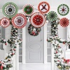 image:imageOutus 9 Pcs Christmas Hanging Decorations Candy Paper Fans Red and GreenUgly Sweater