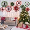 image:imageOutus 9 Pcs Christmas Hanging Decorations Candy Paper Fans Red and GreenUgly Sweater