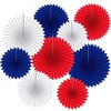 image:imageOutus 9 Pcs 250th Anniversary Paper Fan Decorations Red White Blue