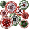 image:imageOutus 9 Pcs Christmas Hanging Decorations Candy Paper Fans Red and GreenUgly Sweater