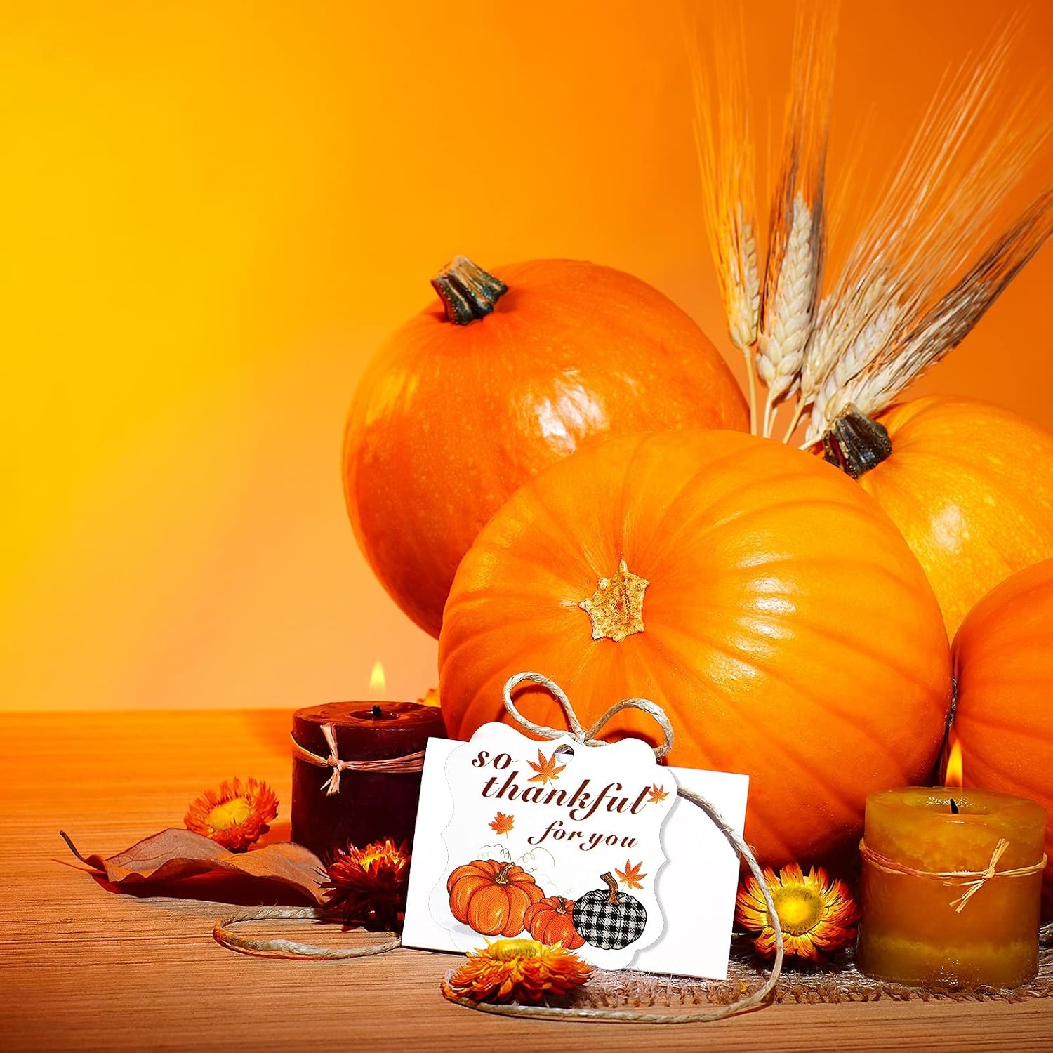 image:imageOutus 48 Pcs Thanksgiving So Thankful for You Gift Tags with String Fall96