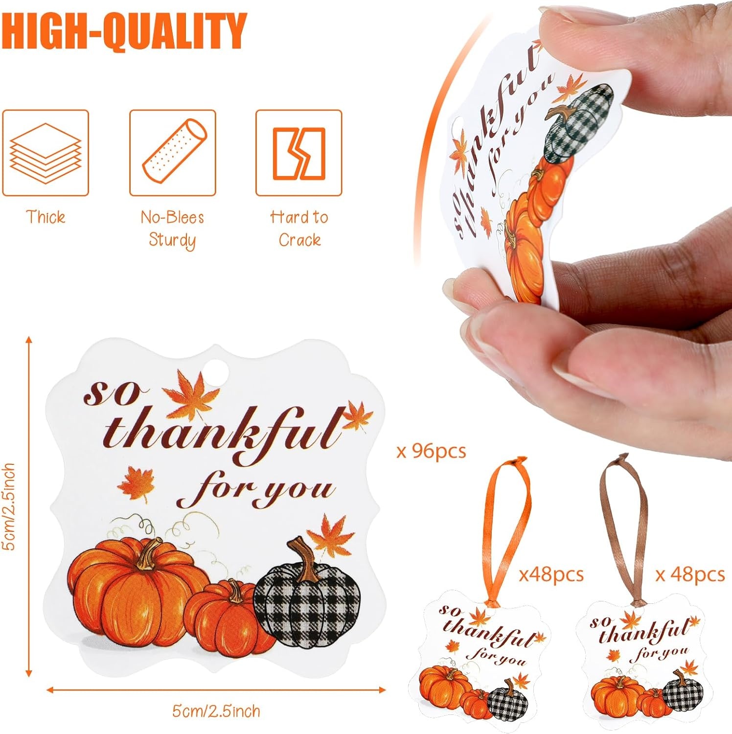 image:imageOutus 48 Pcs Thanksgiving So Thankful for You Gift Tags with String Fall96