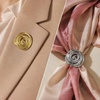 image:image1 PCS Gold Spiral Swirl Brooch Women Minimalist Anniversary Fashion Pins1 Gold 1 Silver