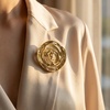 image:image1 PCS Gold Spiral Swirl Brooch Women Minimalist Anniversary Fashion PinsGold