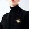 image:imageGBAHFY Vintage Bee Brooch Crystal Rhinestone Gold Tone Insect Lapel Pin Multi Gem Statement Brooch for Women Clothing Scarf Bag AccessoriesBrown