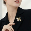 image:imageGBAHFY Vintage Bee Brooch Crystal Rhinestone Gold Tone Insect Lapel Pin Multi Gem Statement Brooch for Women Clothing Scarf Bag AccessoriesBrown