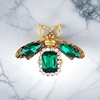 image:imageGBAHFY Vintage Bee Brooch Crystal Rhinestone Gold Tone Insect Lapel Pin Multi Gem Statement Brooch for Women Clothing Scarf Bag AccessoriesGreen