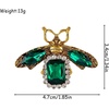 image:imageGBAHFY Vintage Bee Brooch Crystal Rhinestone Gold Tone Insect Lapel Pin Multi Gem Statement Brooch for Women Clothing Scarf Bag AccessoriesGreen