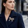 image:imageGold Brooch for Women Elegant Bow Brooch Pin Vintage Brooches for Women Fashion Large Ribbon Knot Jewelry Lapel PinGold Pearl