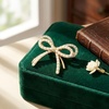 image:imageGold Brooch for Women Elegant Bow Brooch Pin Vintage Brooches for Women Fashion Large Ribbon Knot Jewelry Lapel PinGold Pearl