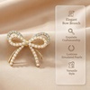 image:imageGold Brooch for Women Elegant Bow Brooch Pin Vintage Brooches for Women Fashion Large Ribbon Knot Jewelry Lapel PinGold Pearl