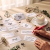 image:imageOutus 1200 Pcs Mini Thank You Cards Small Business Thank You Cards Bulk 2 x 35 Inches Business Stock for Your Order for Customer Package InsertsBrownKraft StyleWhite