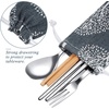 image:imageOutus 20 Pcs Straw Carrying Case Chopstick Bag Canvas Nature Beige MixNature Beige Mix