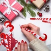 image:imageOutus 40 Pcs Christmas Candy Cane Pens Bulk Snowman Ballpoint Pens