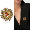 image:imageTrendy Large Rhinestone Flower Brooches 8color for Women Luxury Office Party Casual Pins Jewelry Accessories GiftsBrown