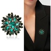 image:imageTrendy Large Rhinestone Flower Brooches 8color for Women Luxury Office Party Casual Pins Jewelry Accessories GiftsGreen