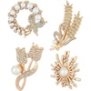image:imageCrystal Pearl Brooches and Pins for Women Wedding Christmas Teacher Appreciation GiftPearlGold