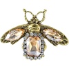 image:imageGBAHFY Vintage Bee Brooch Crystal Rhinestone Gold Tone Insect Lapel Pin Multi Gem Statement Brooch for Women Clothing Scarf Bag AccessoriesBrown