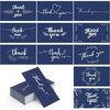 image:imageOutus 1200 Pcs Mini Thank You Cards Small Business Thank You Cards Bulk 2 x 35 Inches Business Stock for Your Order for Customer Package InsertsBrownKraft StyleDeep Blue