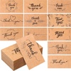 image:imageOutus 1200 Pcs Mini Thank You Cards Small Business Thank You Cards Bulk 2 x 35 Inches Business Stock for Your Order for Customer Package InsertsBrownKraft StyleBrown