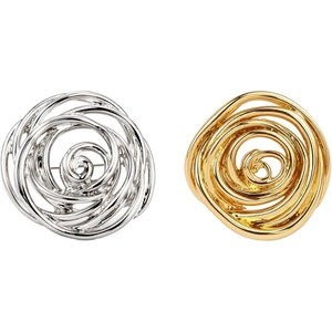 image:image1 PCS Gold Spiral Swirl Brooch Women Minimalist Anniversary Fashion Pins1 Gold 1 Silver