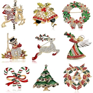 image:imageHalloween Thanksgiving Fall Christmas Theme Crystal Brooch Set with Rhinestone Crystal Halloween Thanksgiving Fall Christmas OrnamentChristmas Style 1