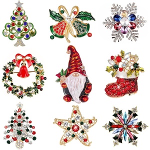 image:imageHalloween Thanksgiving Fall Christmas Theme Crystal Brooch Set with Rhinestone Crystal Halloween Thanksgiving Fall Christmas OrnamentChristmas Style 2